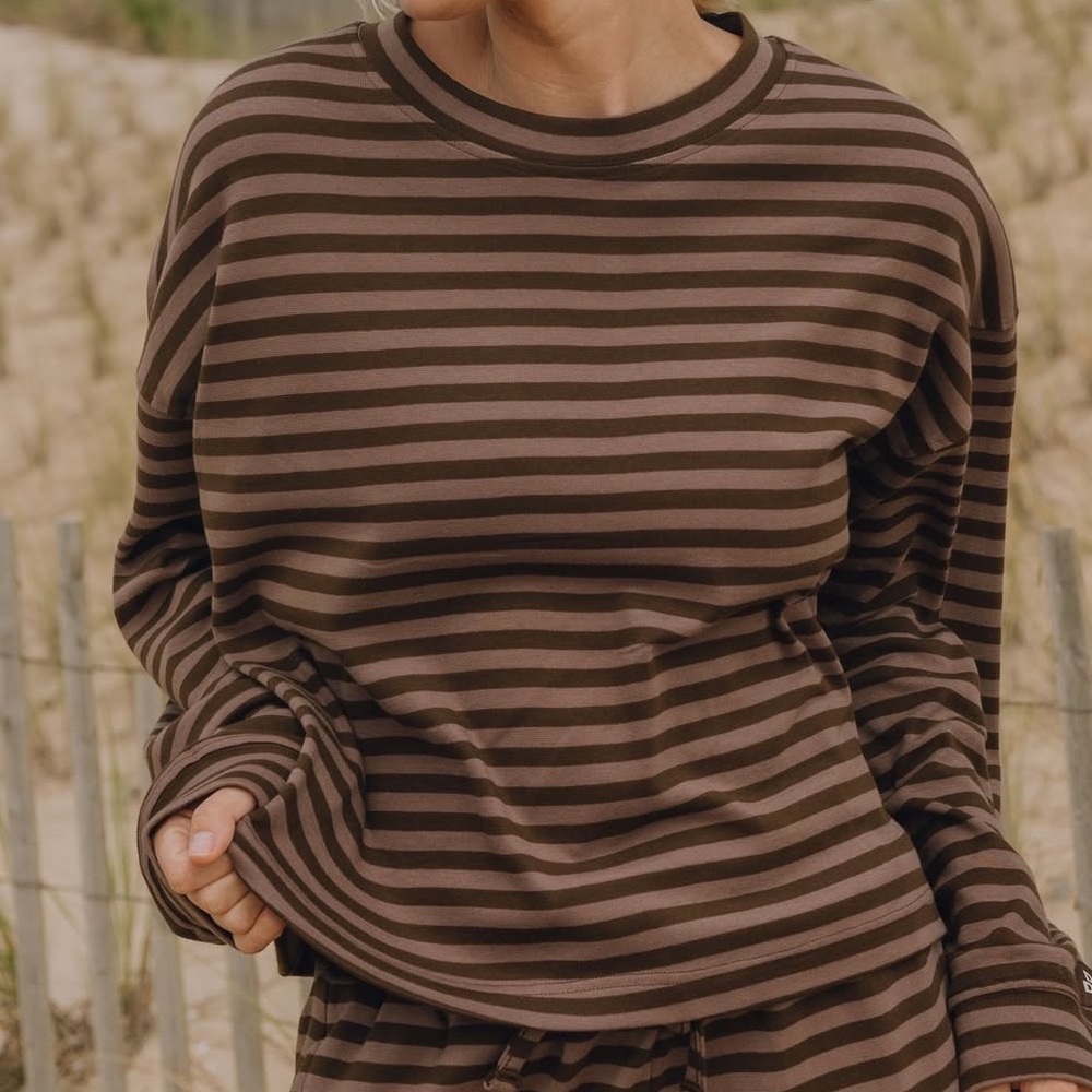 Daily Drills Coco & Mocha Stripe Pant SET